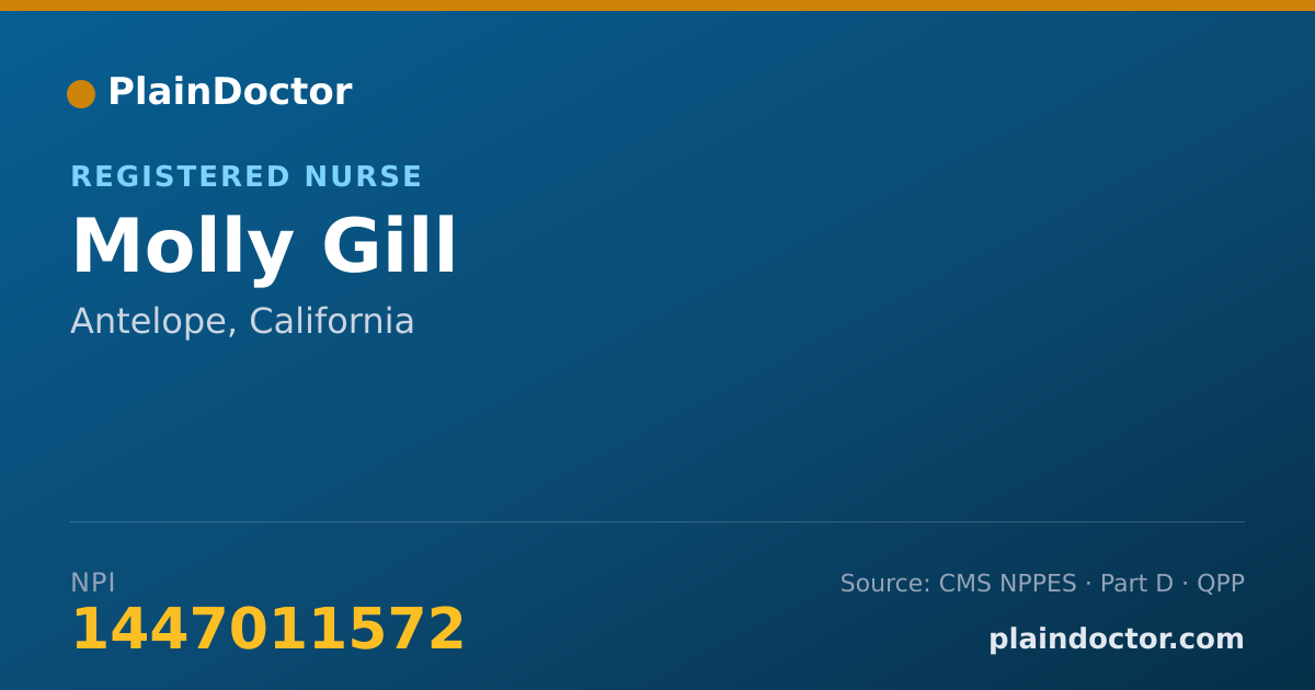 Shareable card for Molly Gill - Registered Nurse, Antelope, CA