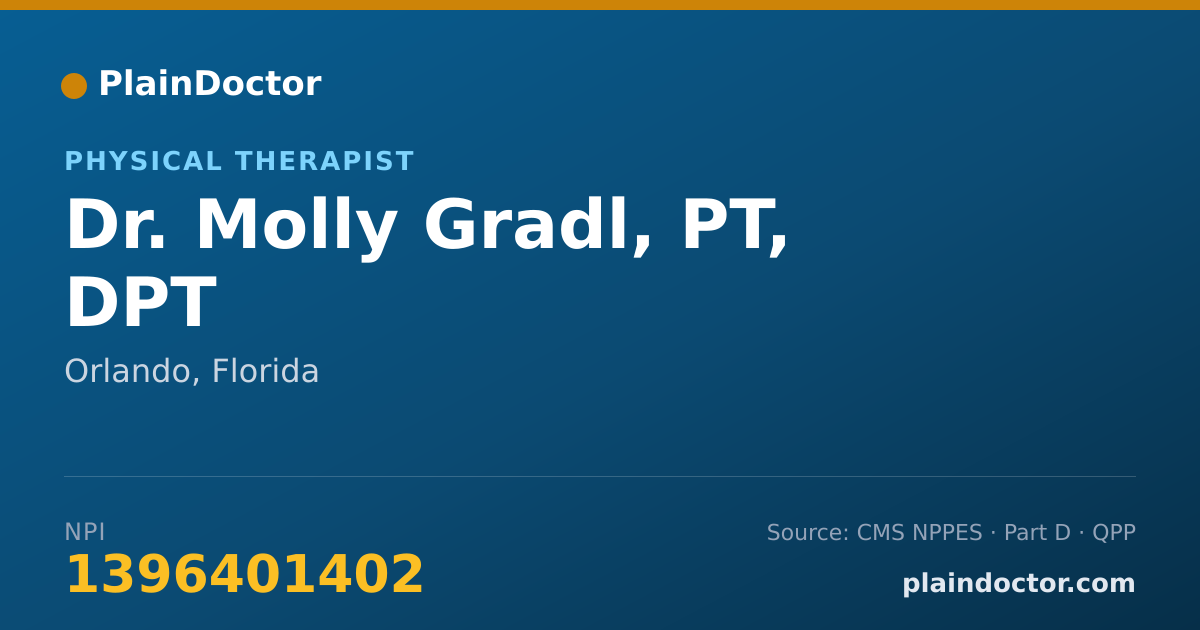 Shareable card for Molly Gradl, PT, DPT - Physical Therapist, Orlando, FL