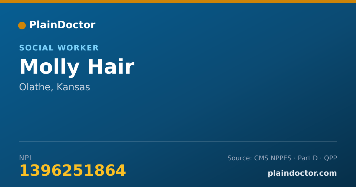 Shareable card for Molly Hair - Social Worker, Olathe, KS