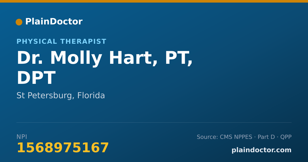 Shareable card for Molly Hart, PT, DPT - Physical Therapist, St Petersburg, FL
