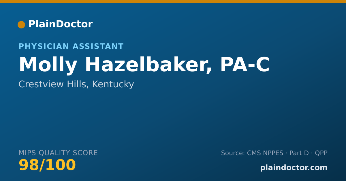 Shareable card for Molly Hazelbaker, PA-C - Physician Assistant, Crestview Hills, KY