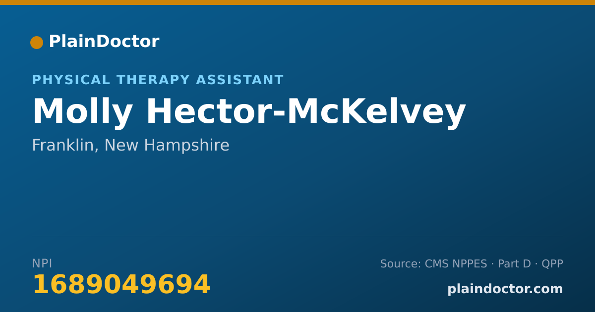 Shareable card for Molly Hector-McKelvey - Physical Therapy Assistant, Franklin, NH