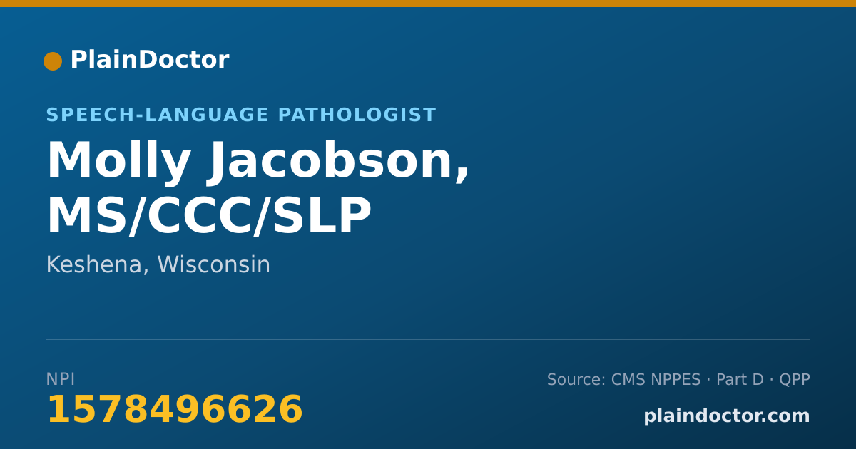 Shareable card for Molly Jacobson, MS/CCC/SLP - Speech-Language Pathologist, Keshena, WI