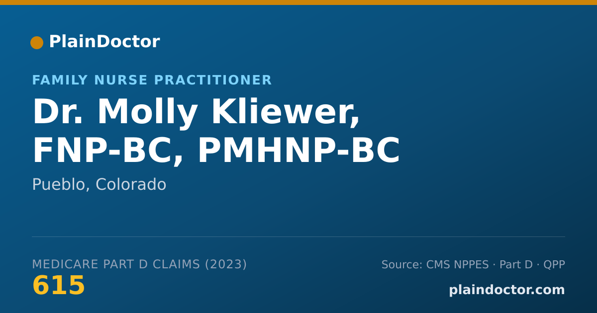 Shareable card for Molly Kliewer, FNP-BC, PMHNP-BC - Family Nurse Practitioner, Pueblo, CO