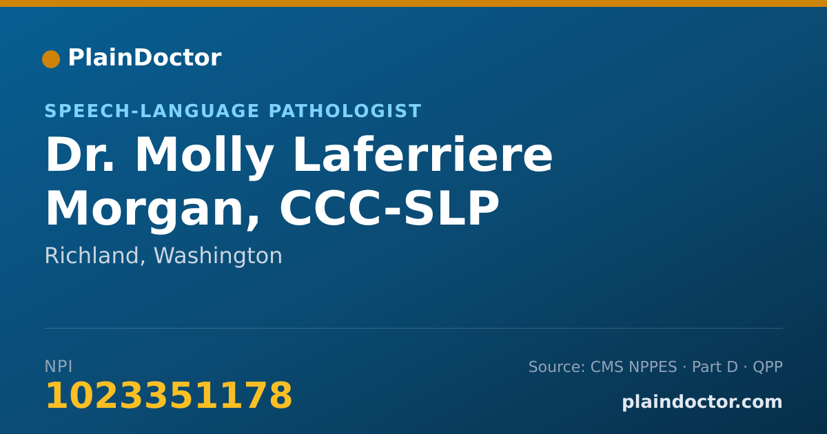 Shareable card for Molly Laferriere Morgan, CCC-SLP - Speech-Language Pathologist, Richland, WA