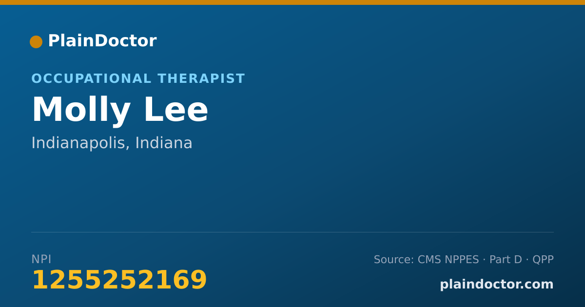 Shareable card for Molly Lee - Occupational Therapist, Indianapolis, IN