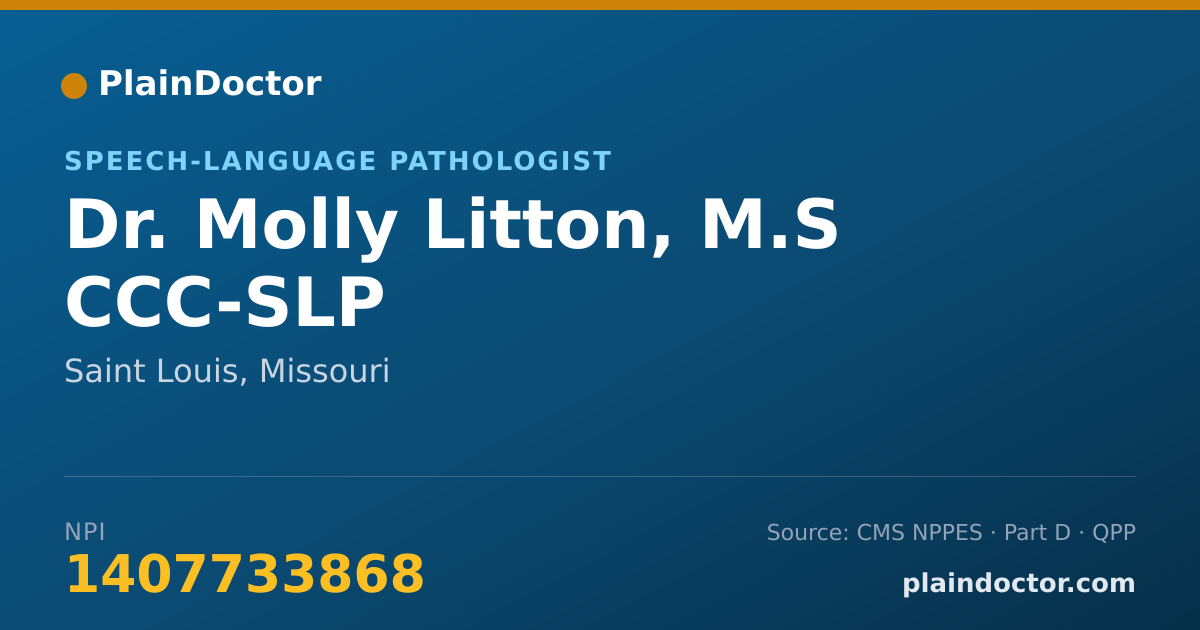 Shareable card for Molly Litton, M.S CCC-SLP - Speech-Language Pathologist, Saint Louis, MO