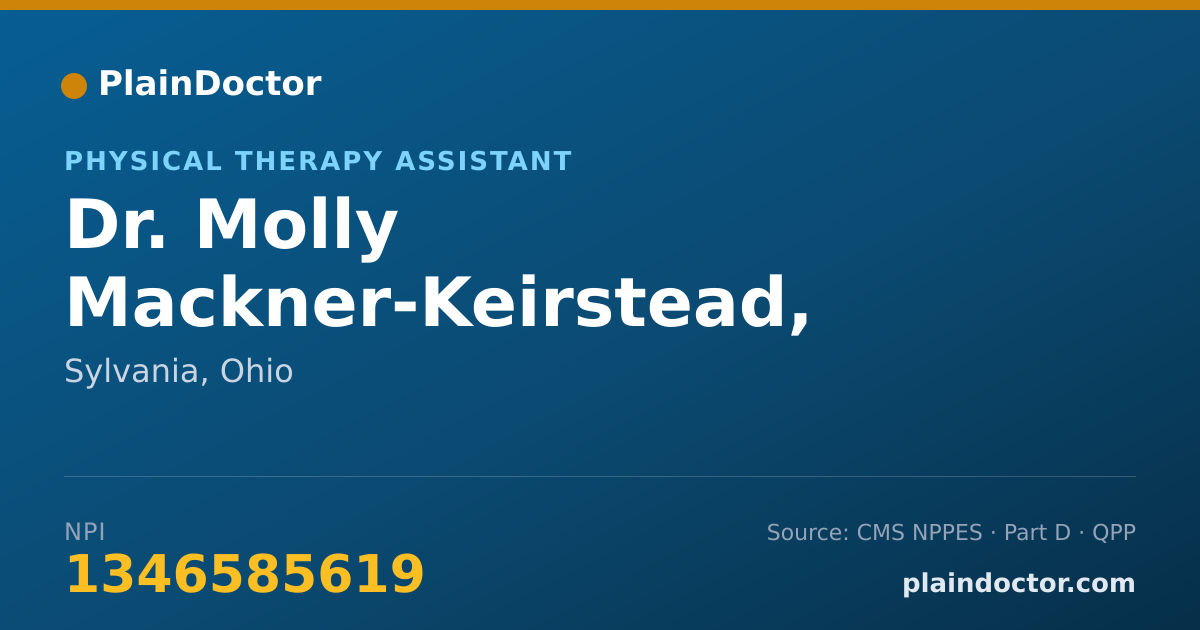 Shareable card for Molly Mackner-Keirstead, LPTA, BAC - Physical Therapy Assistant, Sylvania, OH