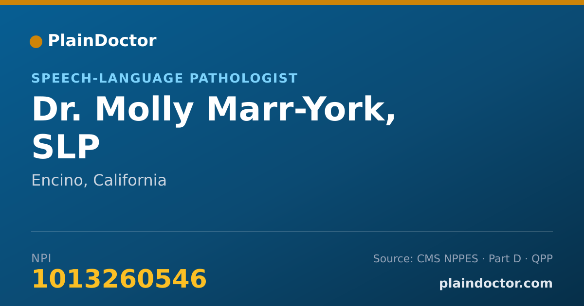 Shareable card for Molly Marr-York, SLP - Speech-Language Pathologist, Encino, CA