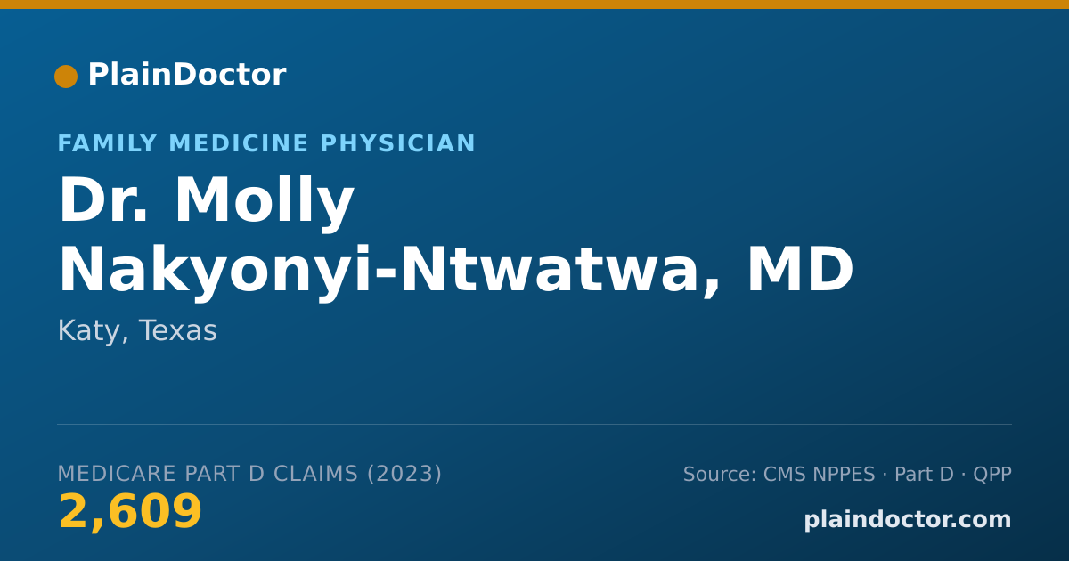 Shareable card for Molly Nakyonyi-Ntwatwa, MD - Family Medicine Physician, Katy, TX