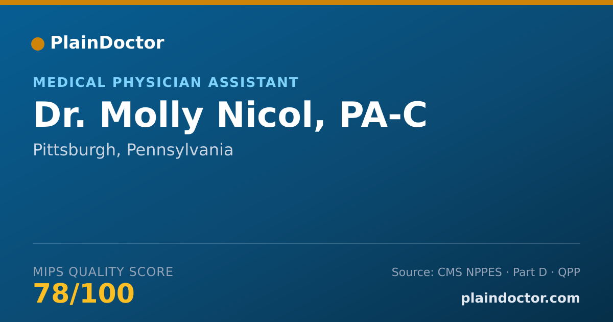 Shareable card for Molly Nicol, PA-C - Medical Physician Assistant, Pittsburgh, PA