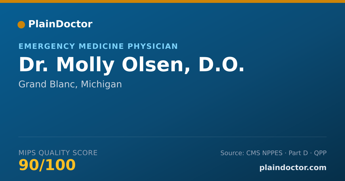 Shareable card for Molly Olsen, D.O. - Emergency Medicine Physician, Grand Blanc, MI