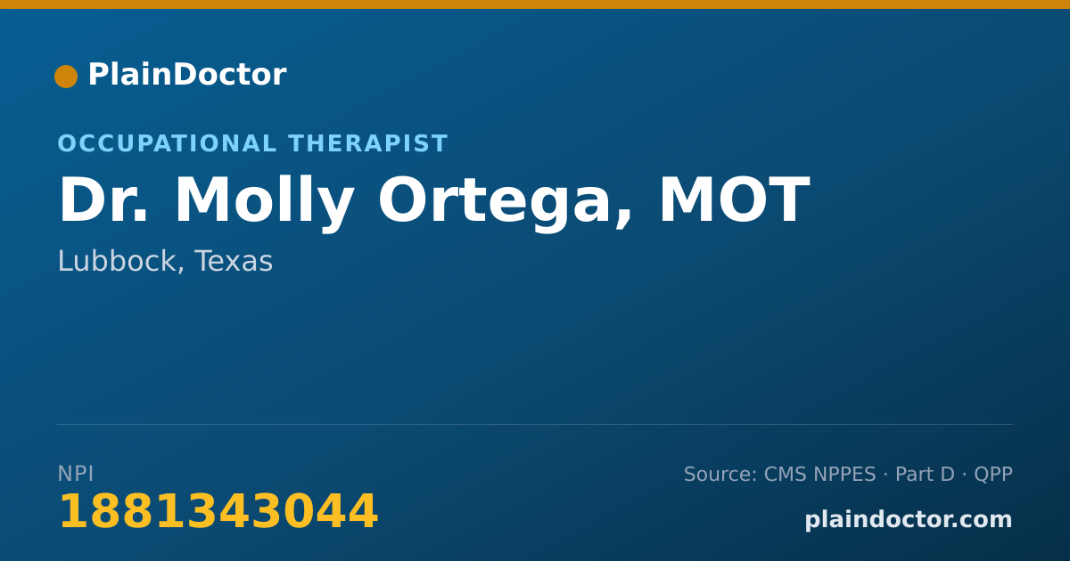 Shareable card for Molly Ortega, MOT - Occupational Therapist, Lubbock, TX