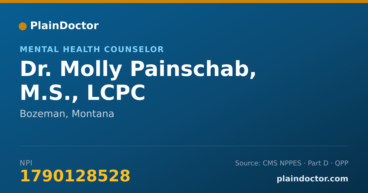 Shareable card for Molly Painschab, M.S., LCPC - Mental Health Counselor, Bozeman, MT
