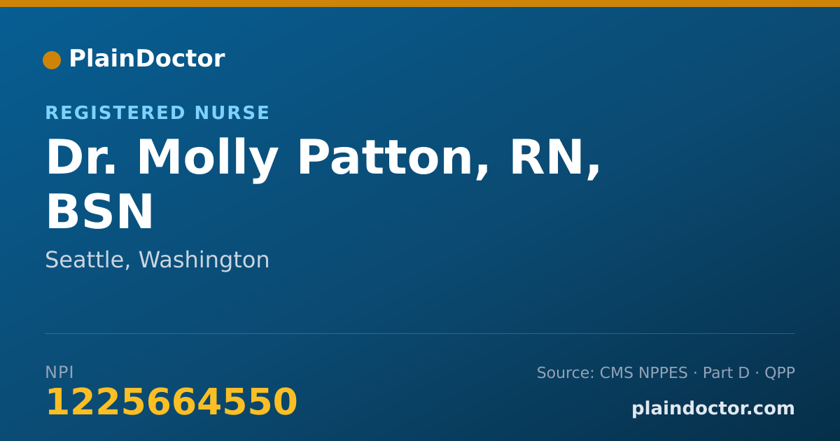 Shareable card for Molly Patton, RN, BSN - Registered Nurse, Seattle, WA