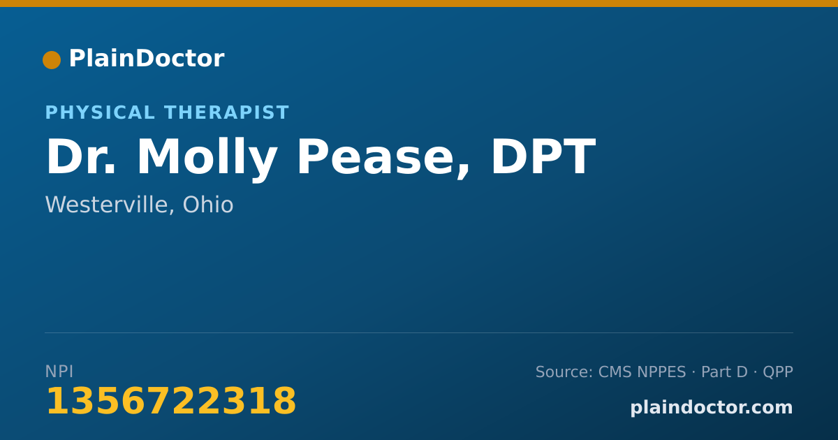 Shareable card for Molly Pease, DPT - Physical Therapist, Westerville, OH