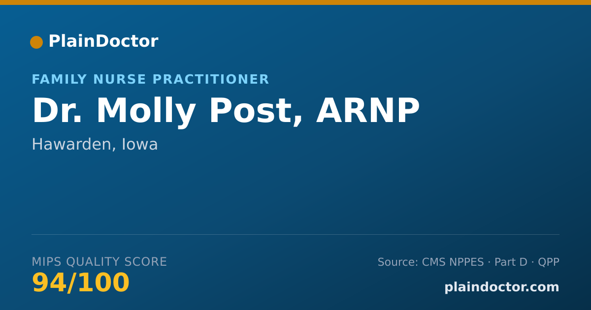 Shareable card for Molly Post, ARNP - Family Nurse Practitioner, Hawarden, IA