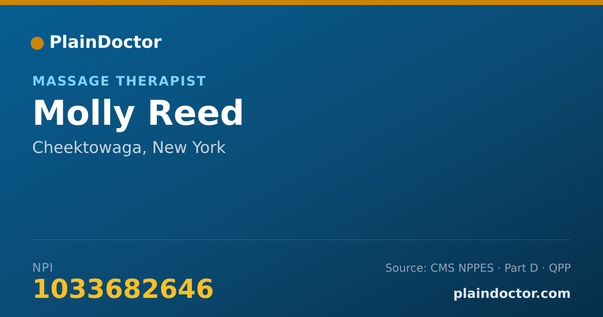 Shareable card for Molly Reed - Massage Therapist, Cheektowaga, NY