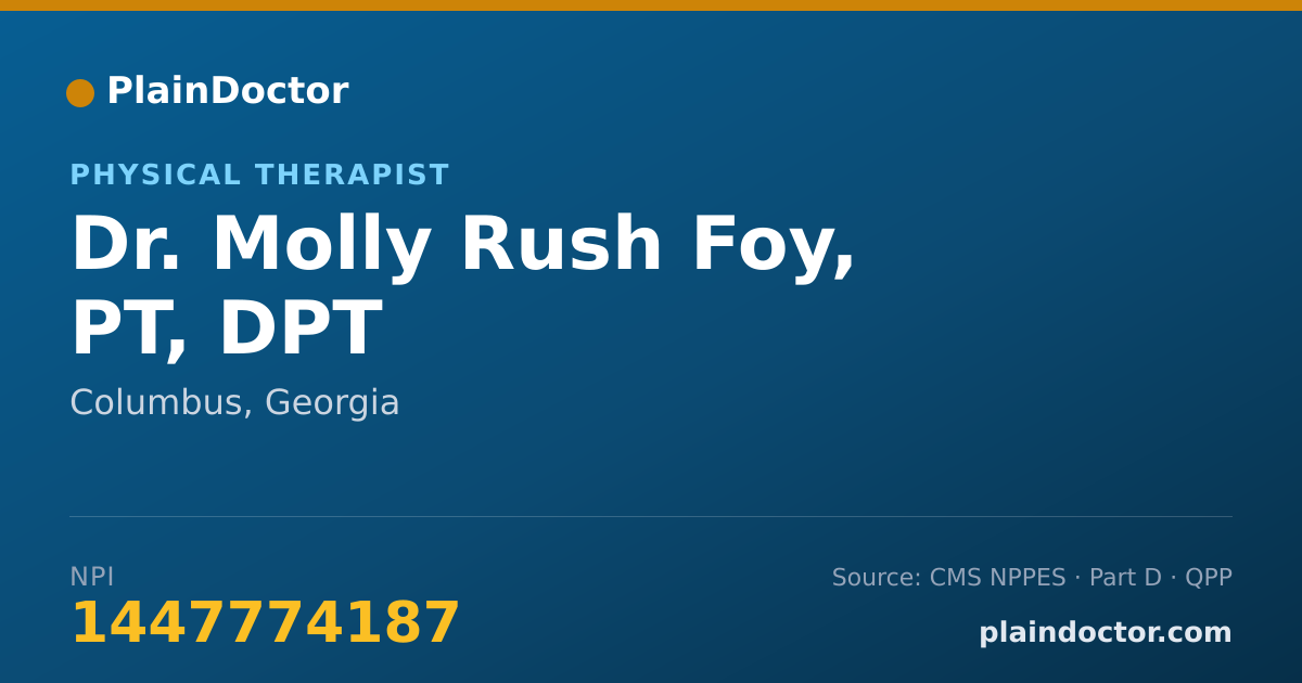 Shareable card for Molly Rush Foy, PT, DPT - Physical Therapist, Columbus, GA