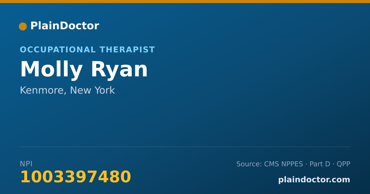 Shareable card for Molly Ryan - Occupational Therapist, Kenmore, NY