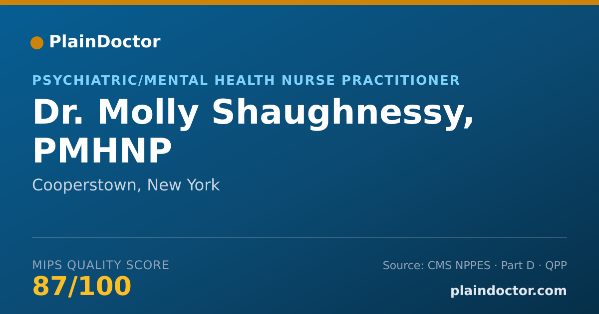 Shareable card for Molly Shaughnessy, PMHNP - Psychiatric/Mental Health Nurse Practitioner, Cooperstown, NY