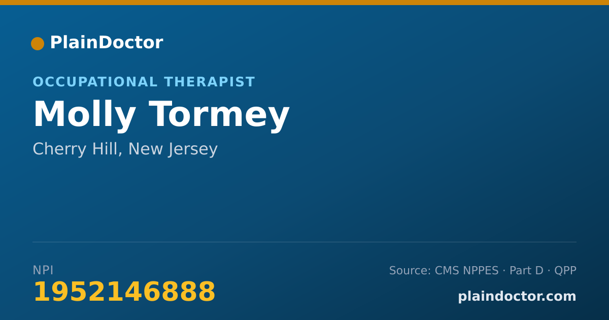 Shareable card for Molly Tormey - Occupational Therapist, Cherry Hill, NJ