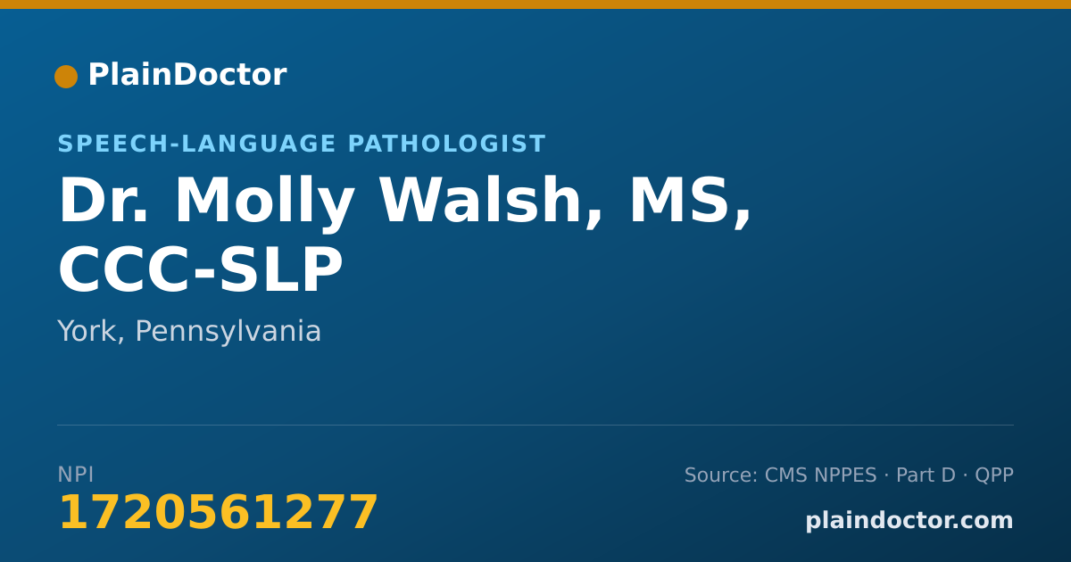 Shareable card for Molly Walsh, MS, CCC-SLP - Speech-Language Pathologist, York, PA