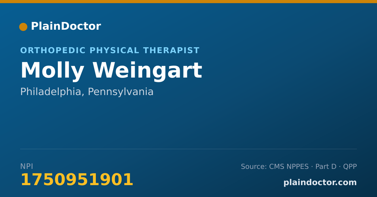 Shareable card for Molly Weingart - Orthopedic Physical Therapist, Philadelphia, PA