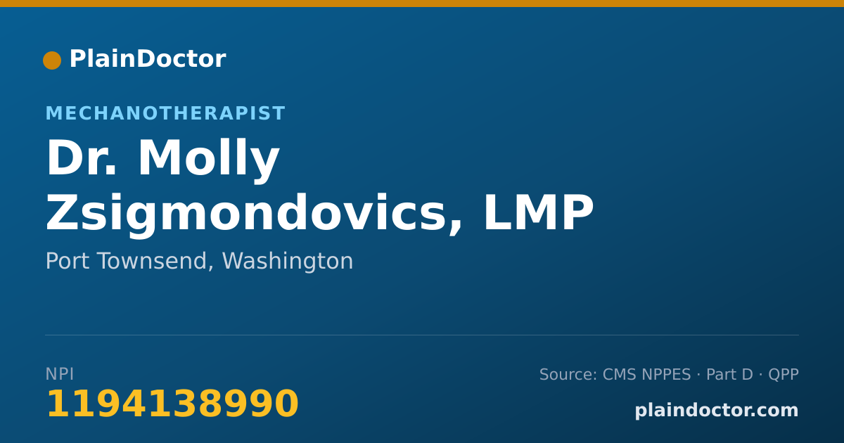 Shareable card for Molly Zsigmondovics, LMP - Mechanotherapist, Port Townsend, WA