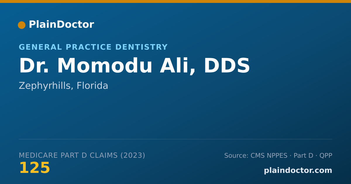 Shareable card for Momodu Ali, DDS - General Practice Dentistry, Zephyrhills, FL