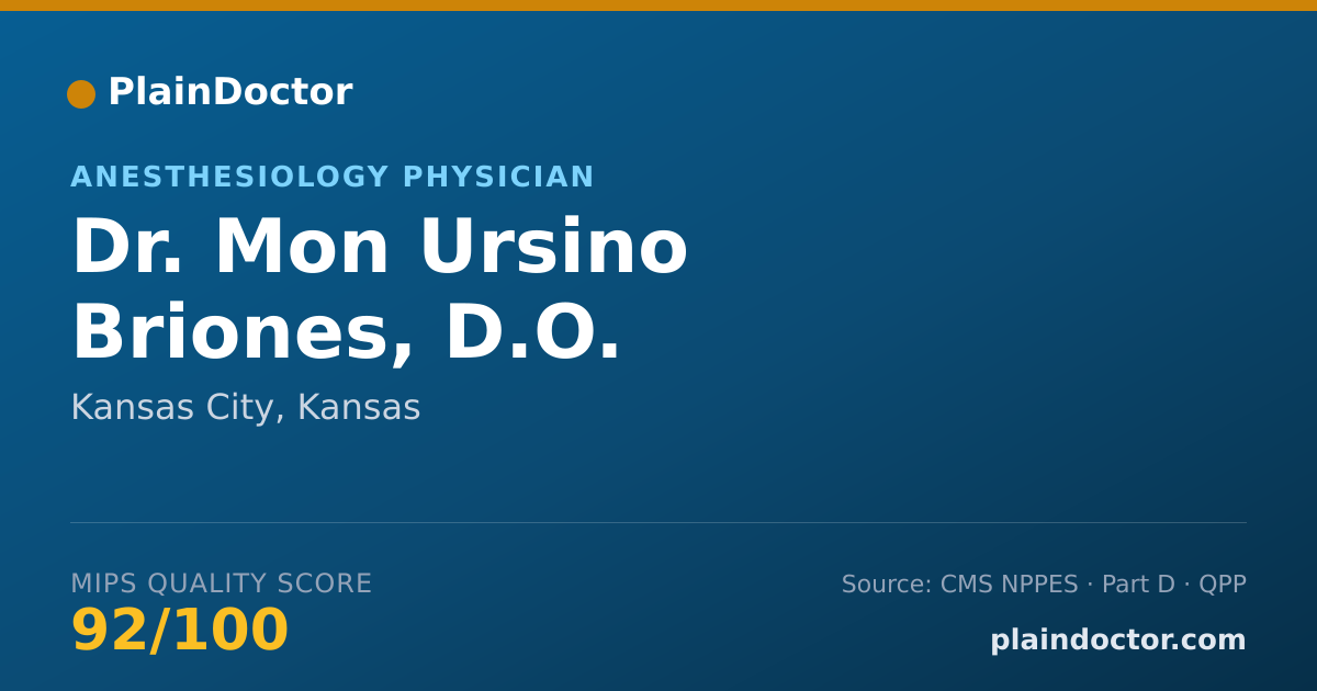 Shareable card for Mon Ursino Briones, D.O. - Anesthesiology Physician, Kansas City, KS