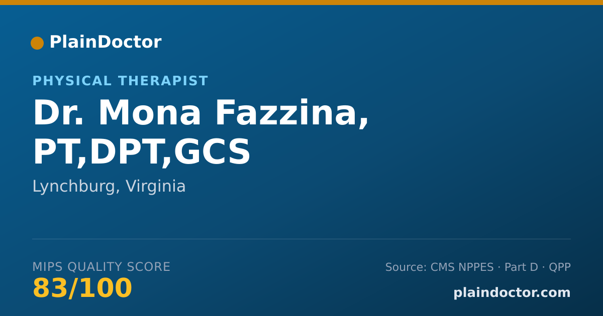Shareable card for Mona Fazzina, PT,DPT,GCS - Physical Therapist, Lynchburg, VA