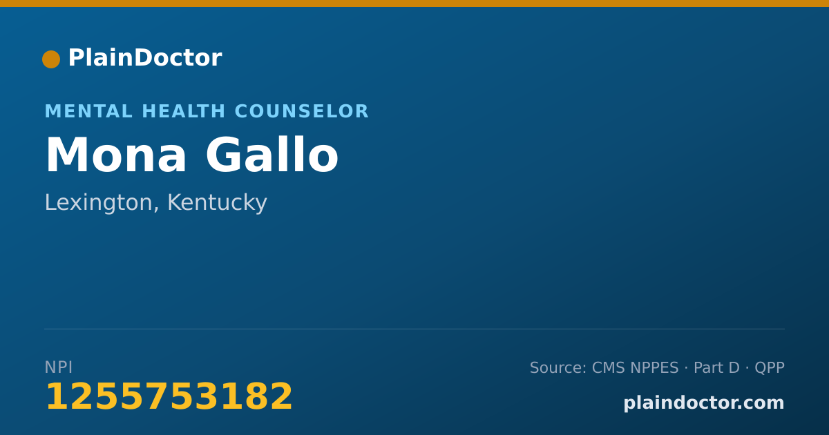 Shareable card for Mona Gallo - Mental Health Counselor, Lexington, KY