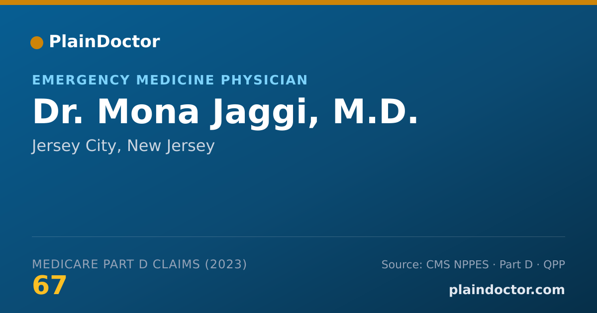 Shareable card for Mona Jaggi, M.D. - Emergency Medicine Physician, Jersey City, NJ