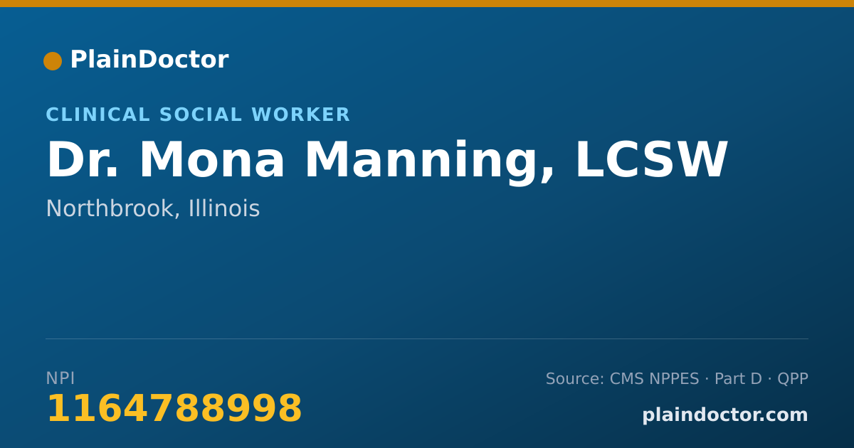 Shareable card for Mona Manning, LCSW - Clinical Social Worker, Northbrook, IL