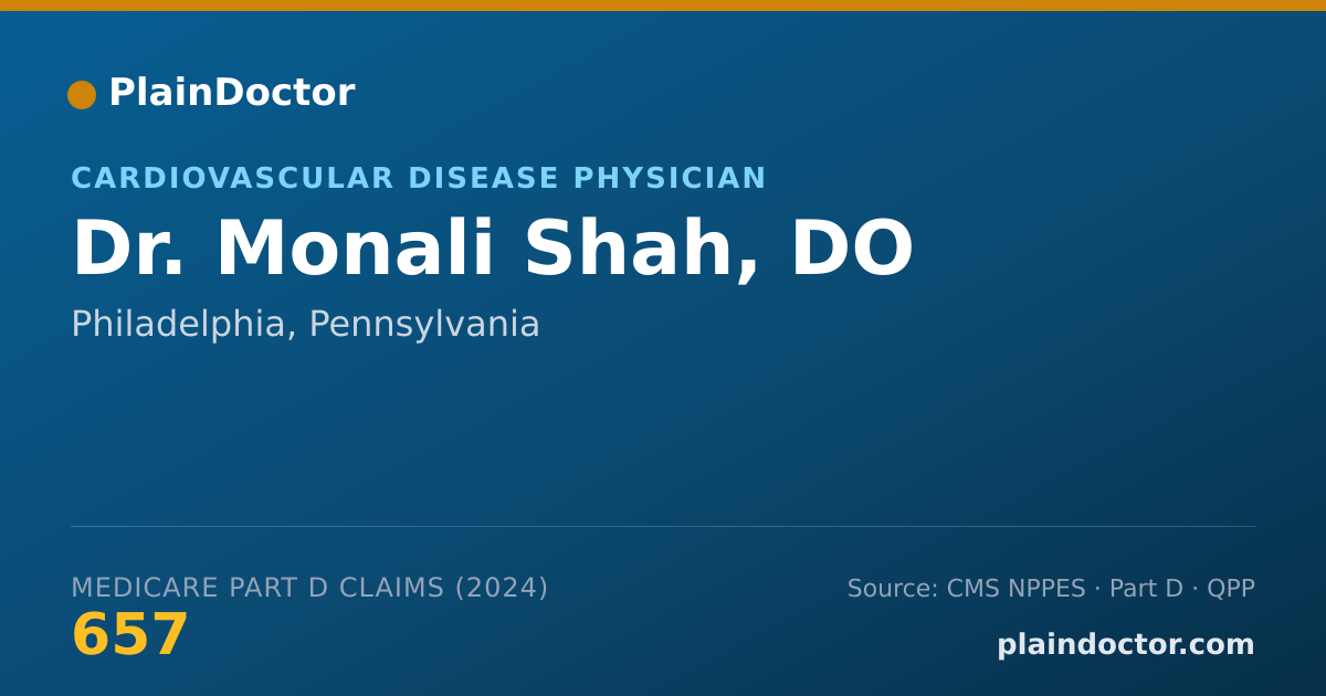 Shareable card for Monali Shah, DO - Cardiovascular Disease Physician, Philadelphia, PA