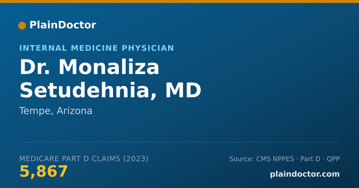 Shareable card for Monaliza Setudehnia, MD - Internal Medicine Physician, Tempe, AZ