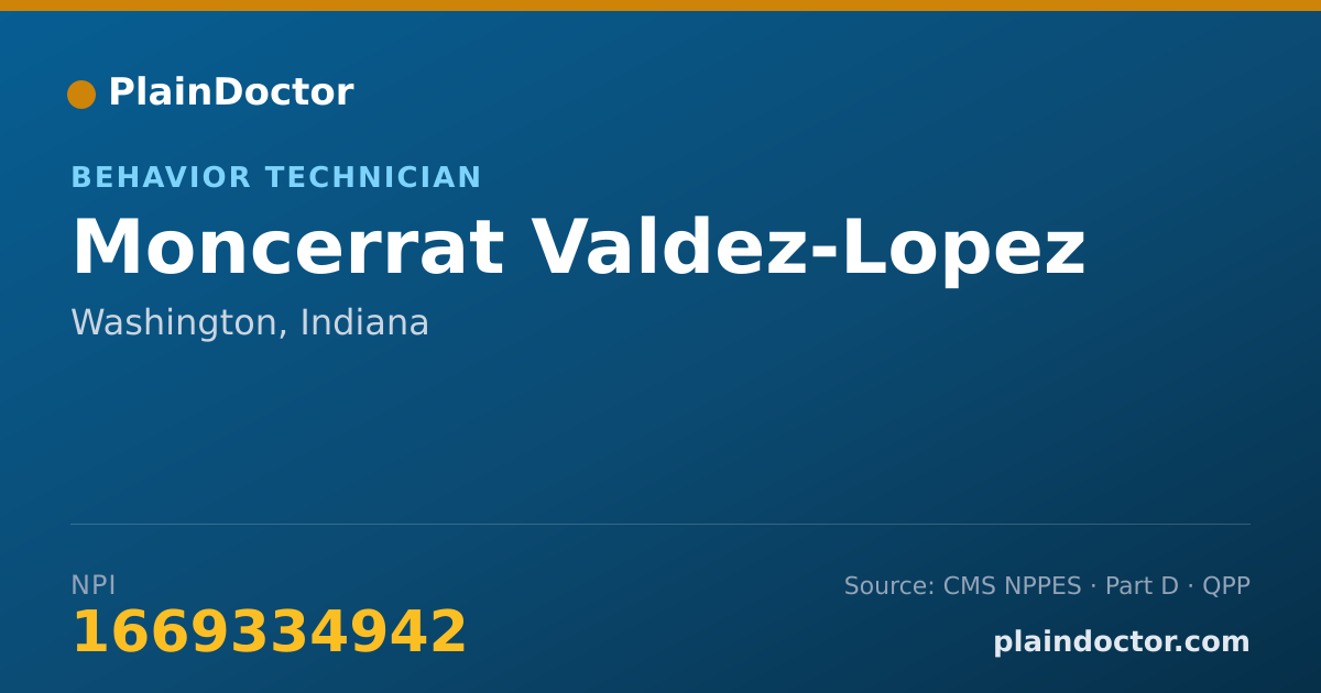 Shareable card for Moncerrat Valdez-Lopez - Behavior Technician, Washington, IN