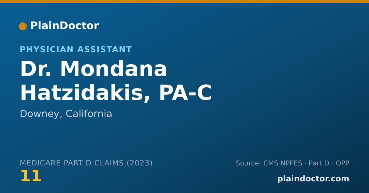 Shareable card for Mondana Hatzidakis, PA-C - Physician Assistant, Downey, CA