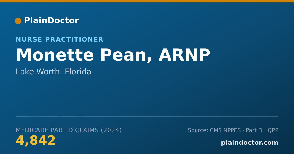 Shareable card for Monette Pean, ARNP - Nurse Practitioner, Lake Worth, FL