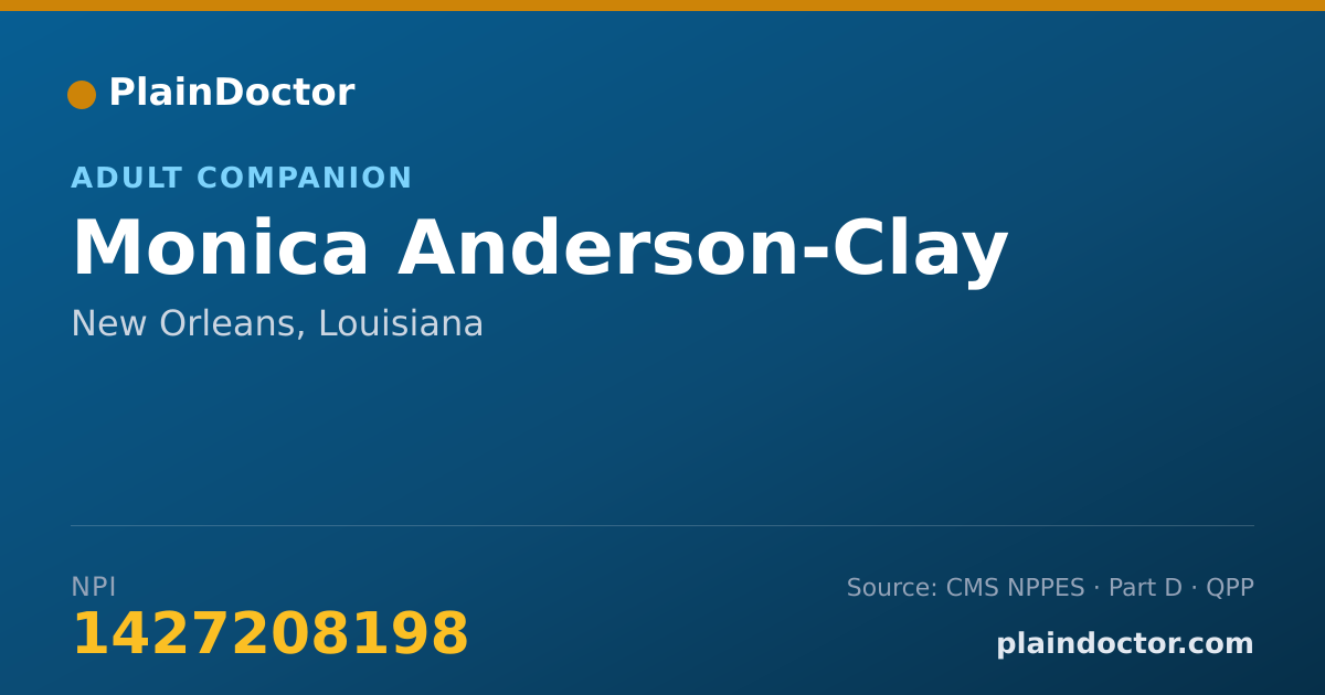 Shareable card for Monica Anderson-Clay - Adult Companion, New Orleans, LA