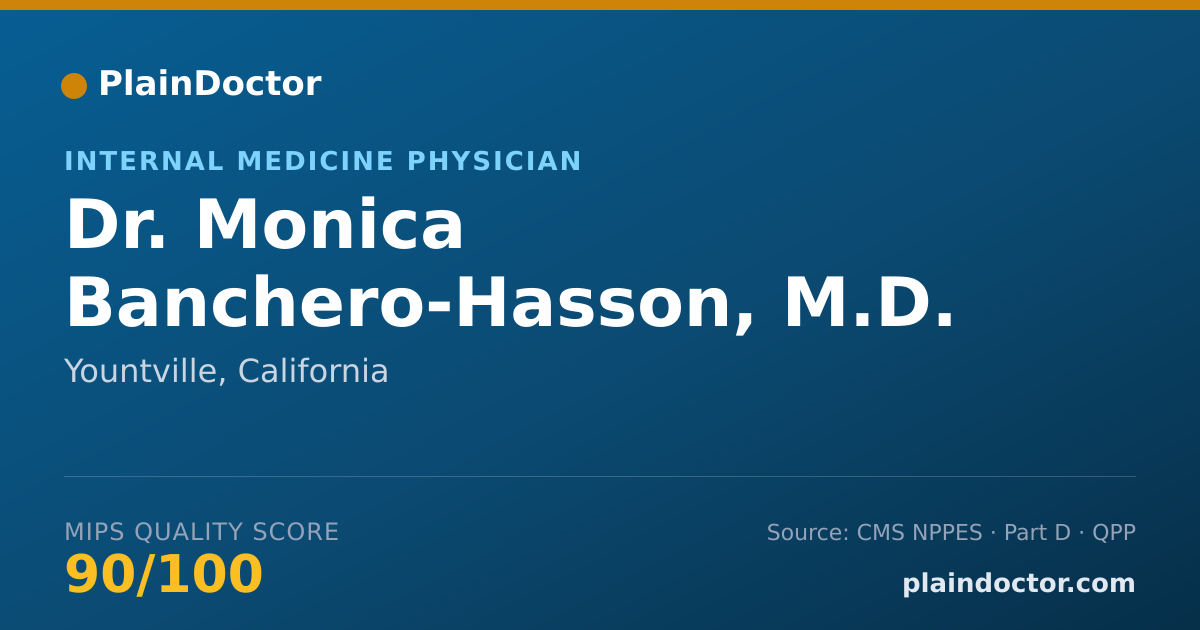 Shareable card for Monica Banchero-Hasson, M.D. - Internal Medicine Physician, Yountville, CA