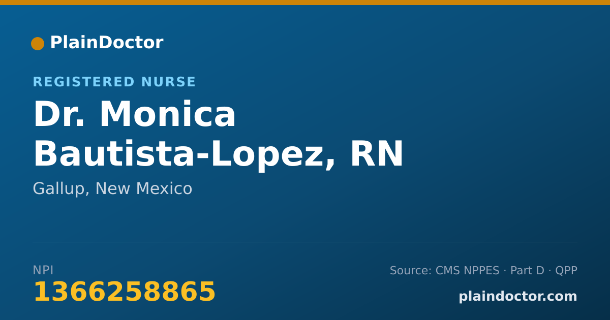 Shareable card for Monica Bautista-Lopez, RN - Registered Nurse, Gallup, NM