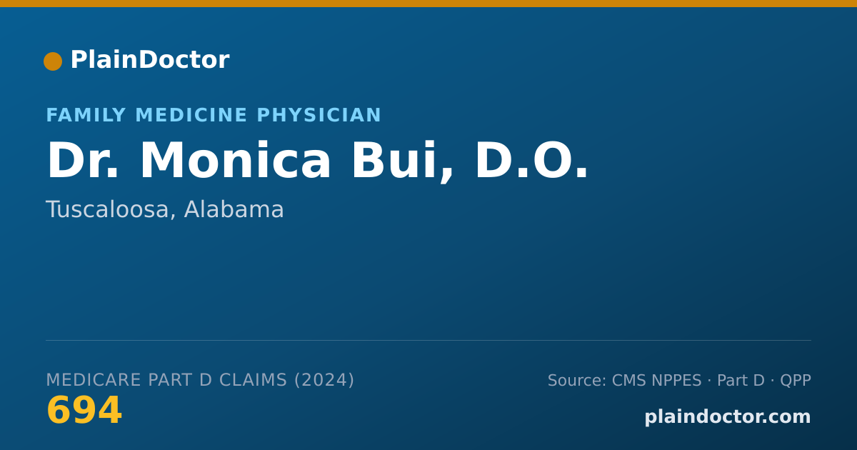 Shareable card for Monica Bui, D.O. - Family Medicine Physician, Tuscaloosa, AL