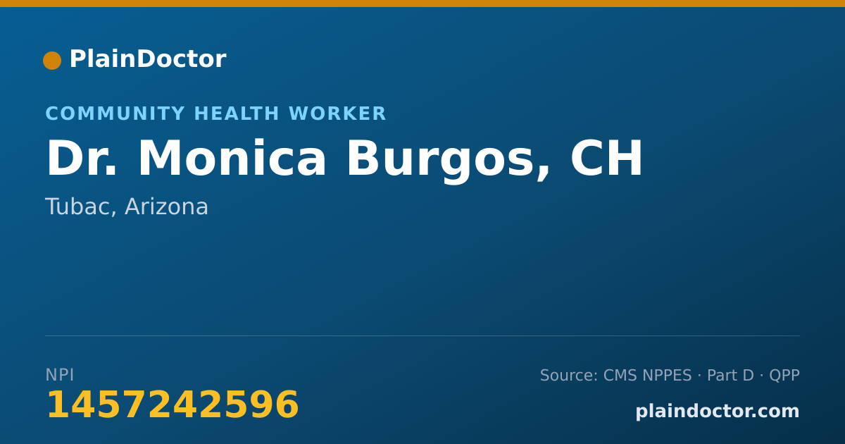 Shareable card for Monica Burgos, CH - Community Health Worker, Tubac, AZ