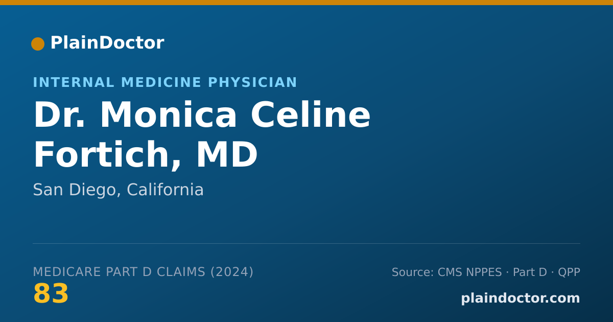 Shareable card for Monica Celine Fortich, MD - Student in an Organized Health Care Education/Training Program, San Diego, CA