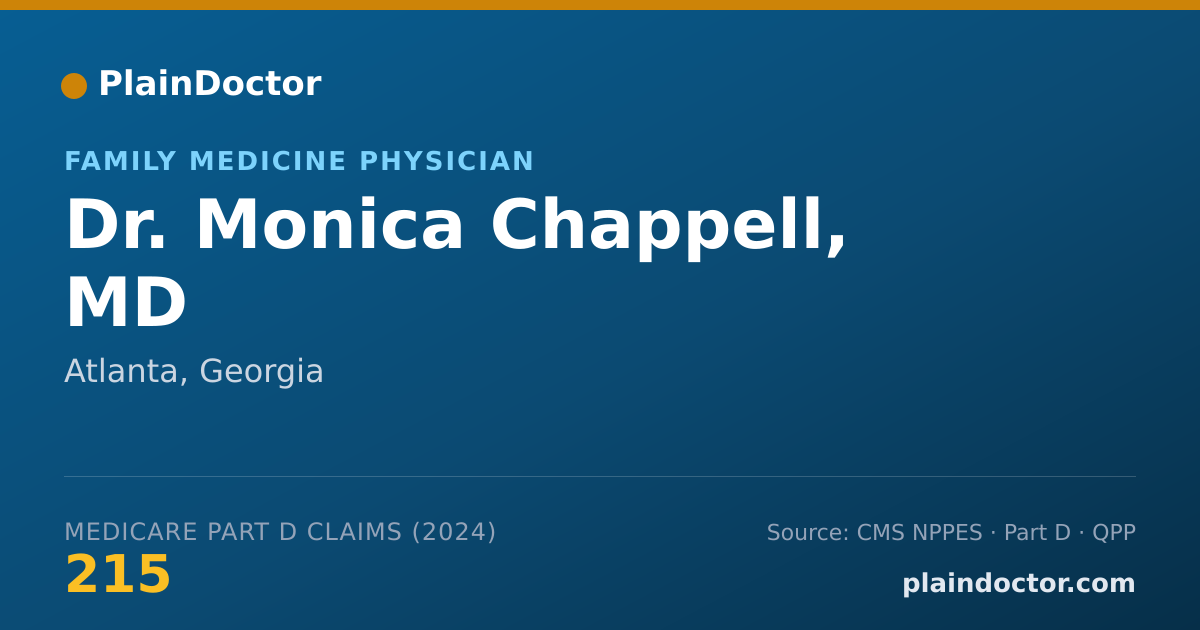 Shareable card for Monica Chappell, MD - Family Medicine Physician, Atlanta, GA