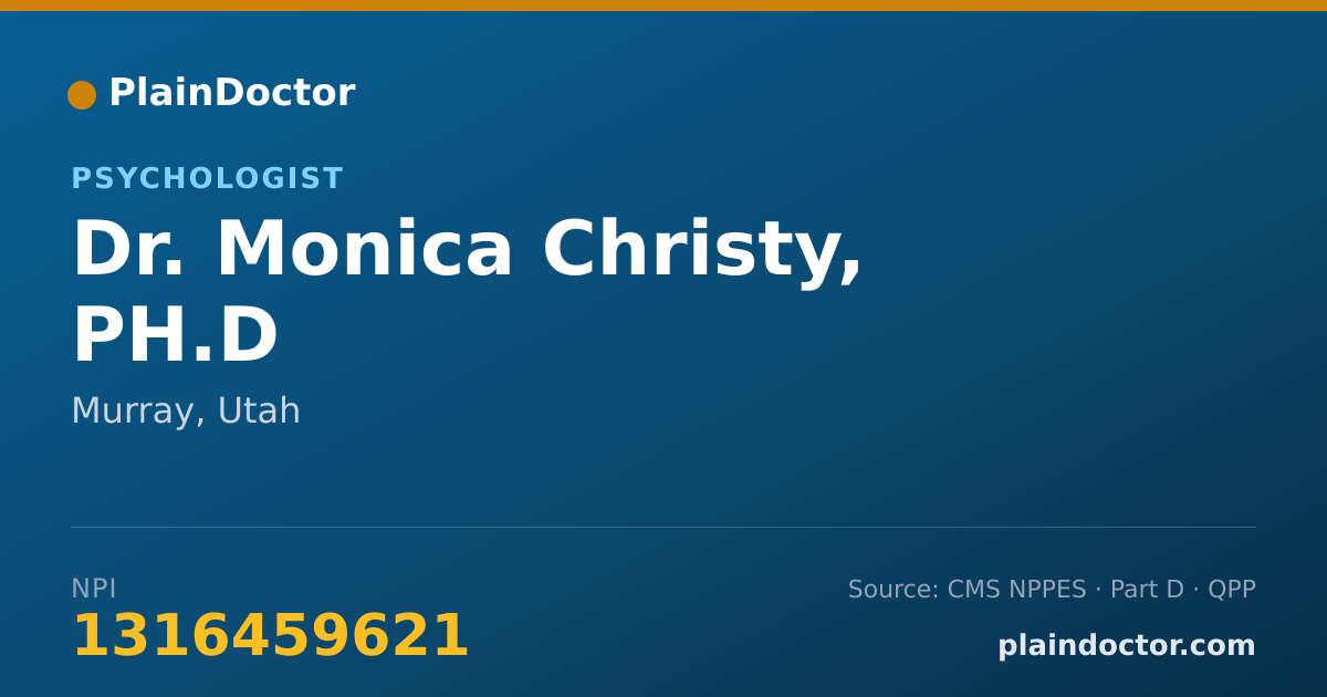Shareable card for Monica Christy, PH.D - Psychologist, Murray, UT