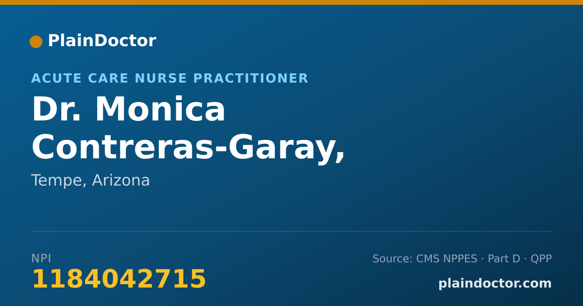 Shareable card for Monica Contreras-Garay, ACNP-BC - Acute Care Nurse Practitioner, Tempe, AZ