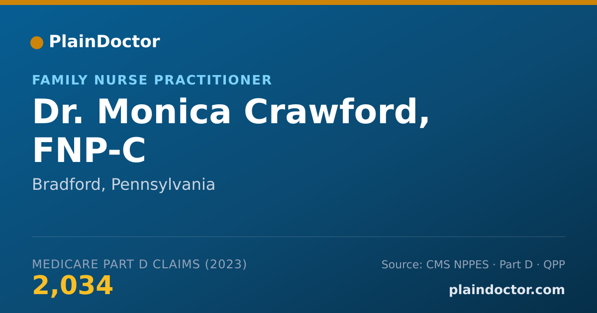 Shareable card for Monica Crawford, FNP-C - Family Nurse Practitioner, Bradford, PA